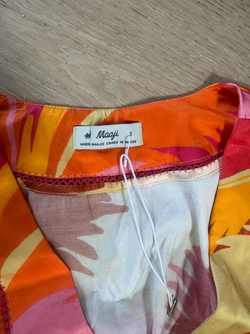 Maaji Orange Pink Tropical Print Cover-Up - Picture 5 of 6
